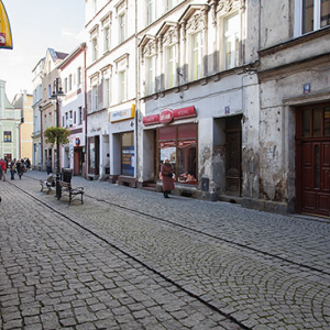 Kamienna Gora, ulica Karola Miarki. EU, Pl, Dolnoslaskie.